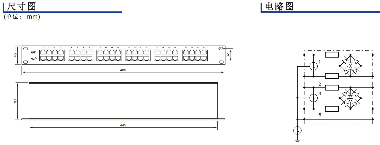 Rack-Mounted Signal Surge Protector HDX-RJ45