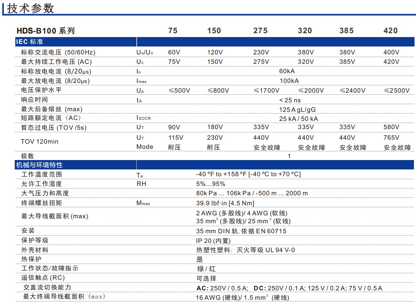 HDS-B100浪涌保护器