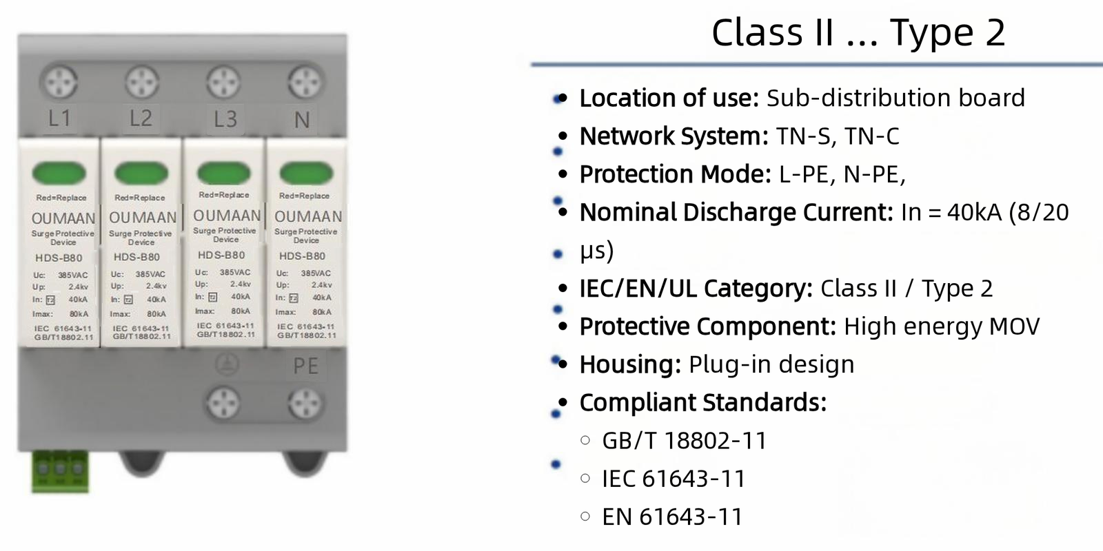 HDS-B80 Surge Protective Device/SPD